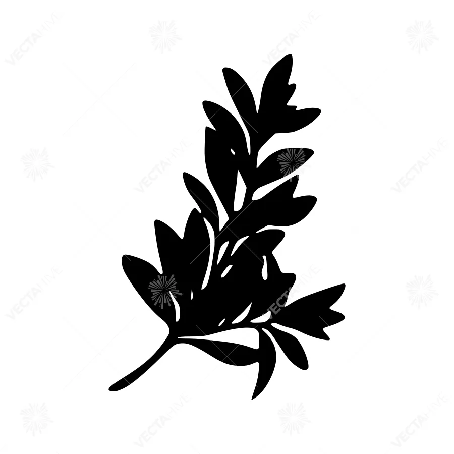 Black Leaf Branch Silhouette