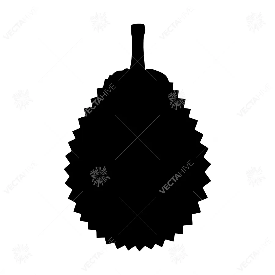 Durian Fruit Silhouette Vector Icon