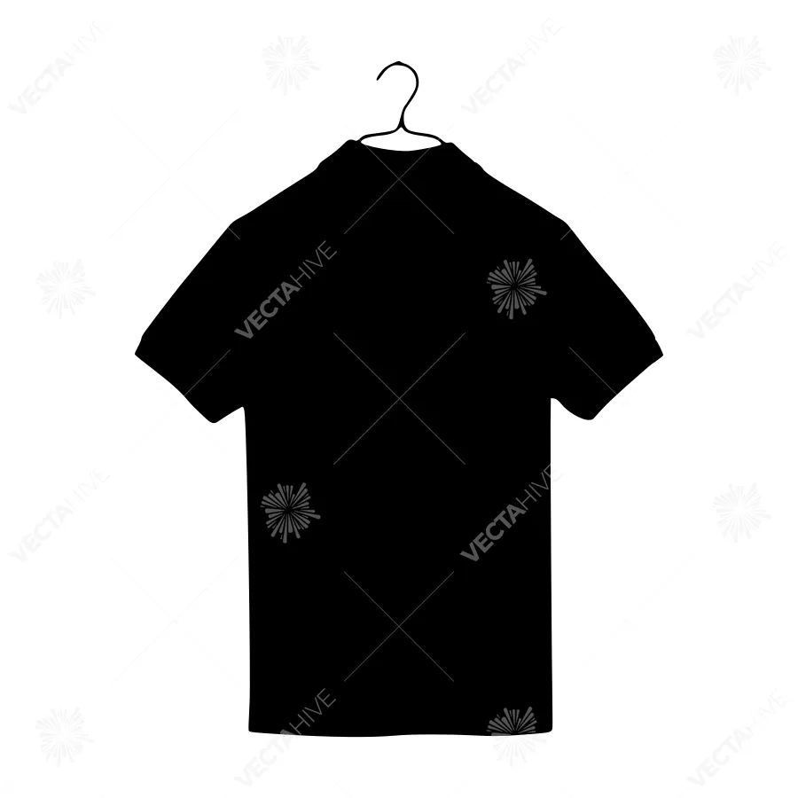 Black T-Shirt on Hanger - Minimalist Design
