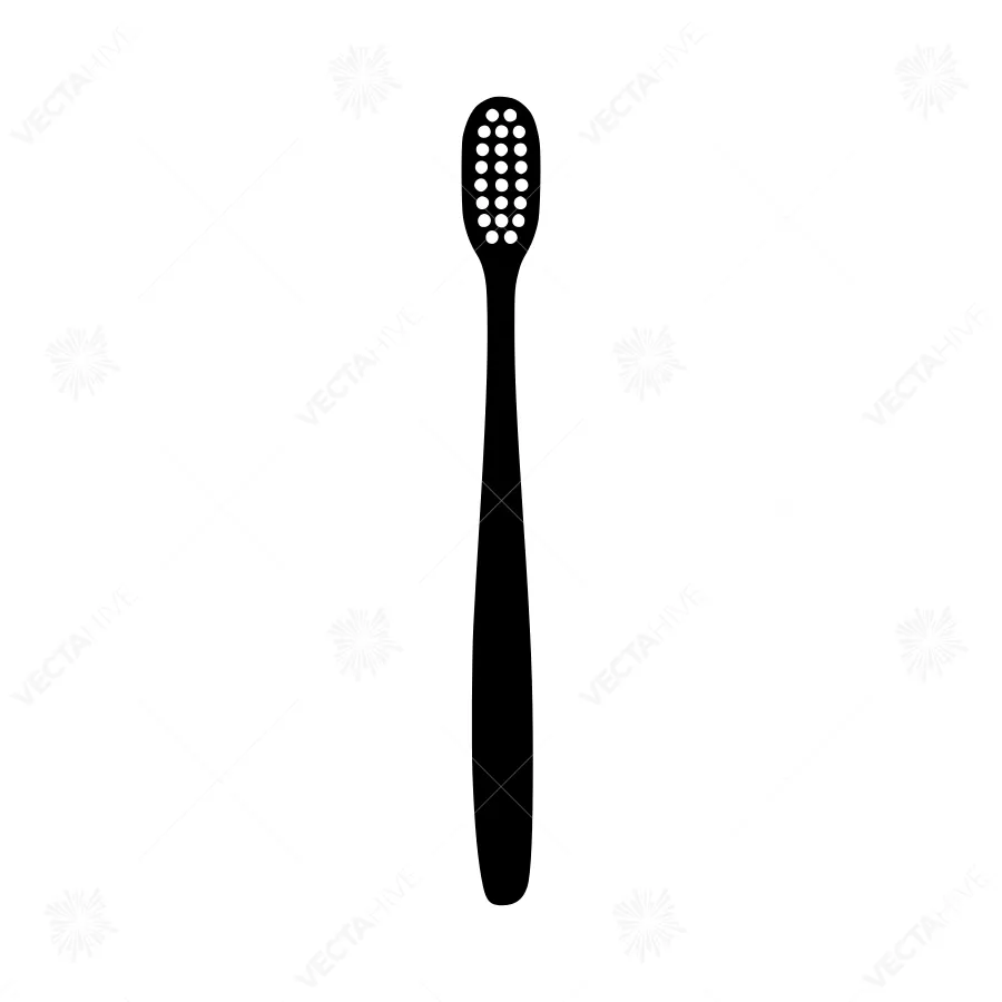 Black Toothbrush Icon - Minimalist Design