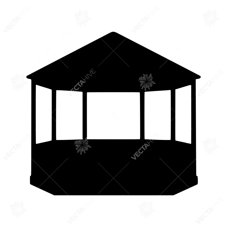 Modern Gazebo Silhouette Vector Icon