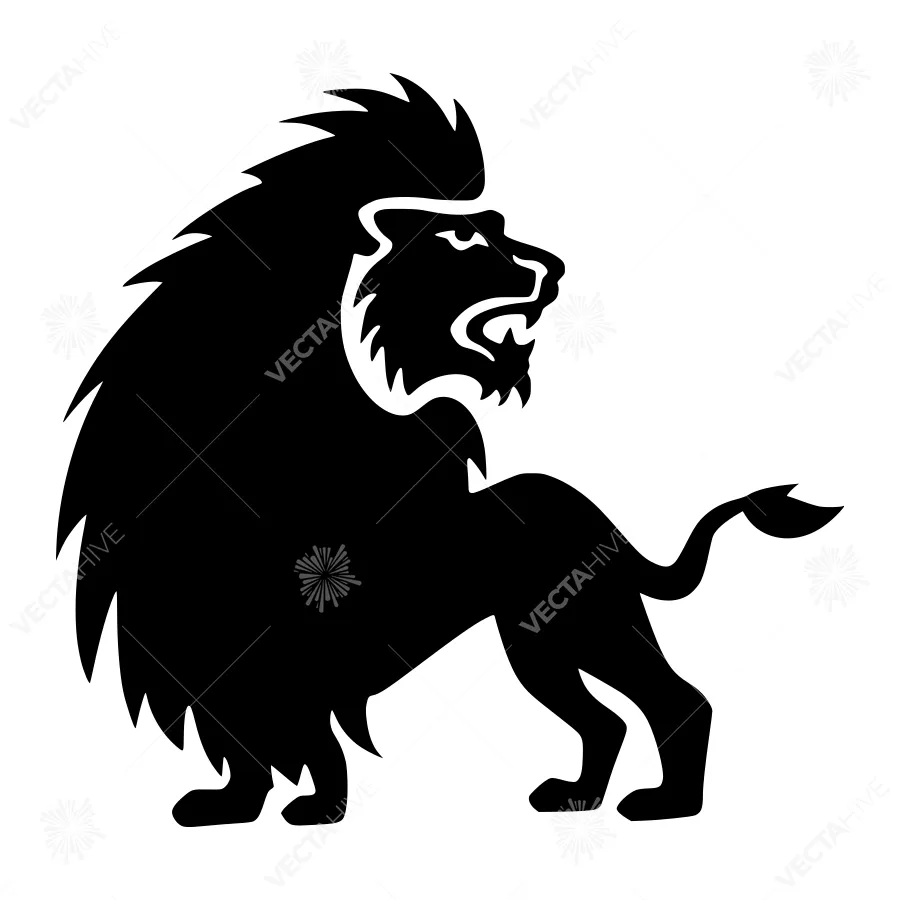 Black Lion Silhouette Vector Graphic