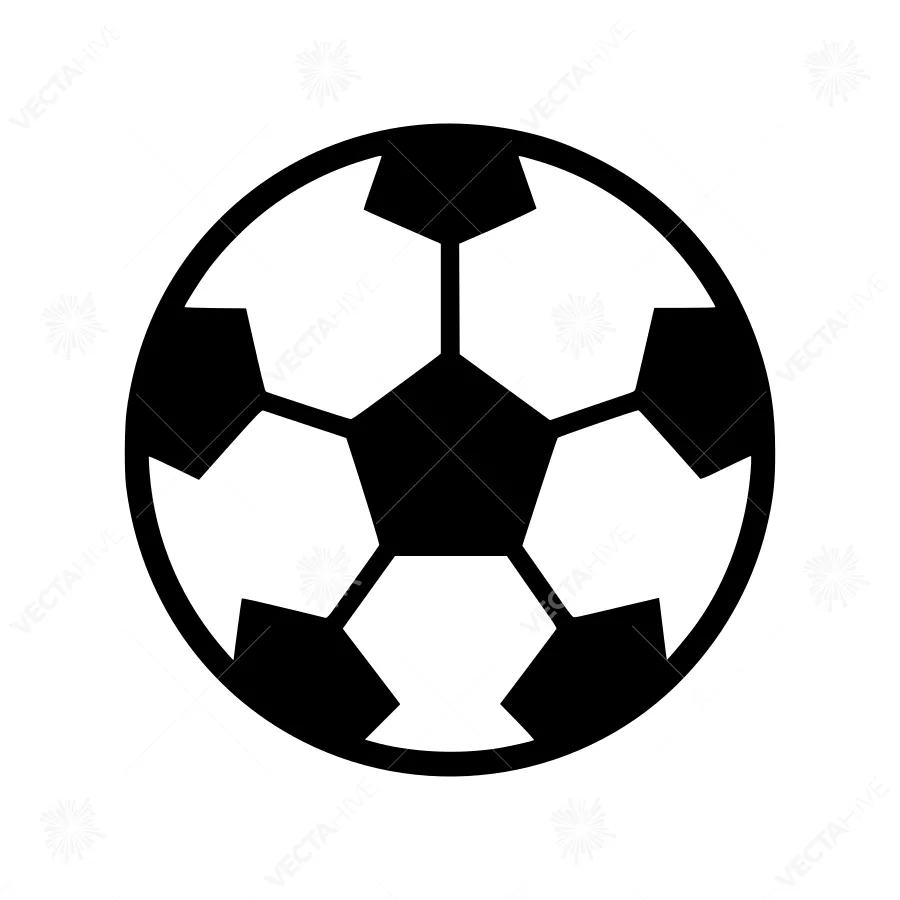 Soccer Ball Icon - Black Outline