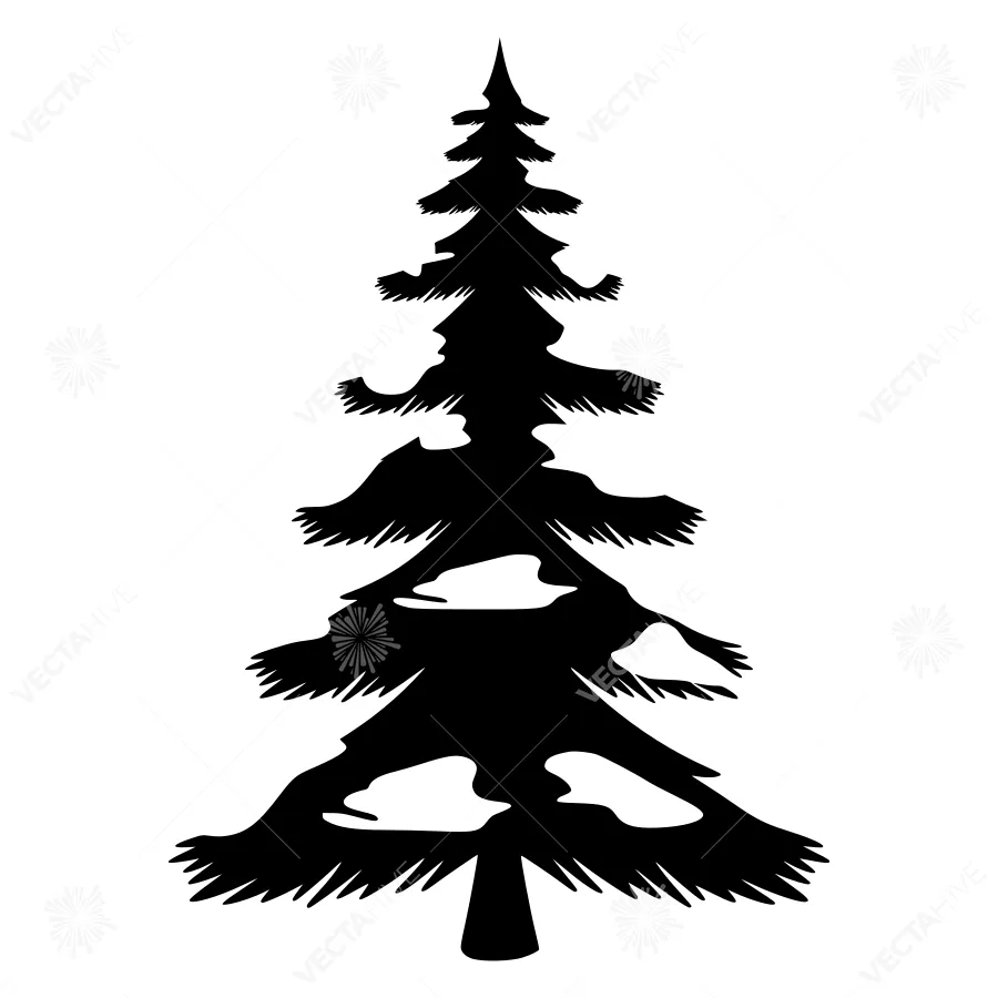 Silhouette Christmas Tree - Minimalist Design