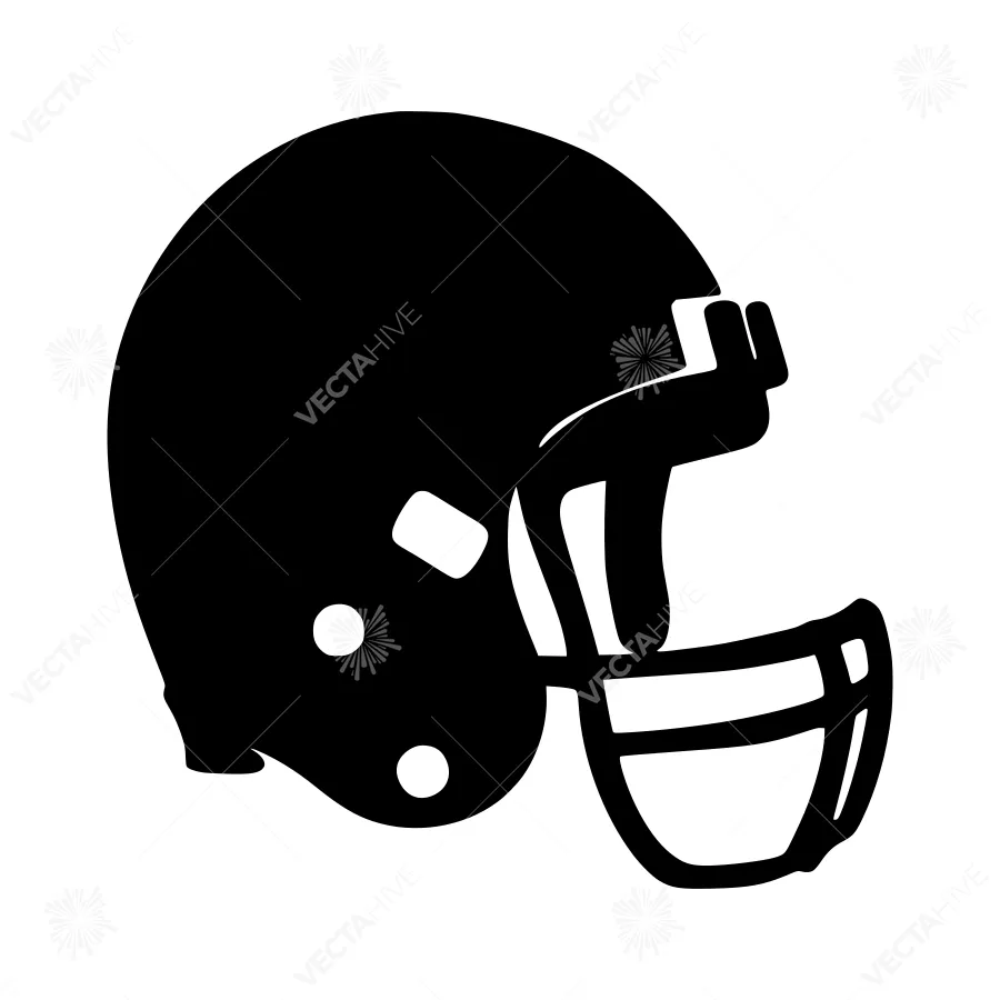Black Football Helmet Silhouette