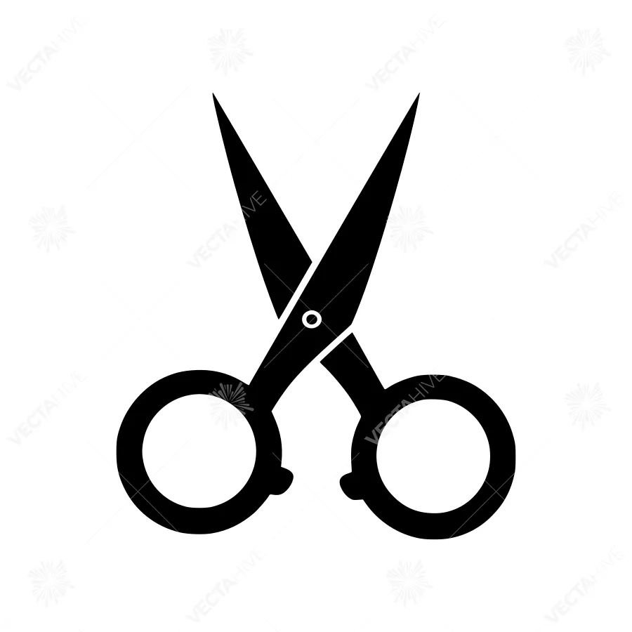 Black Scissors Icon - Vector Illustration