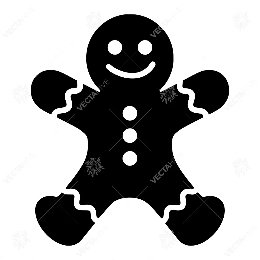 Gingerbread Man Icon - Simple Vector Illustration