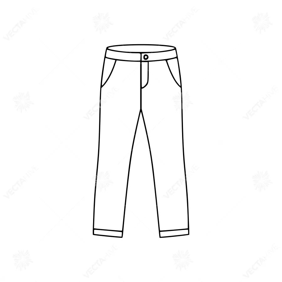 Line Art Pants - Casual Trousers Illustration
