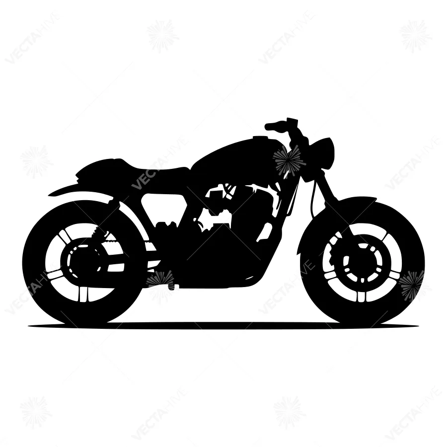 Black Motorcycle Silhouette Vector Illustration