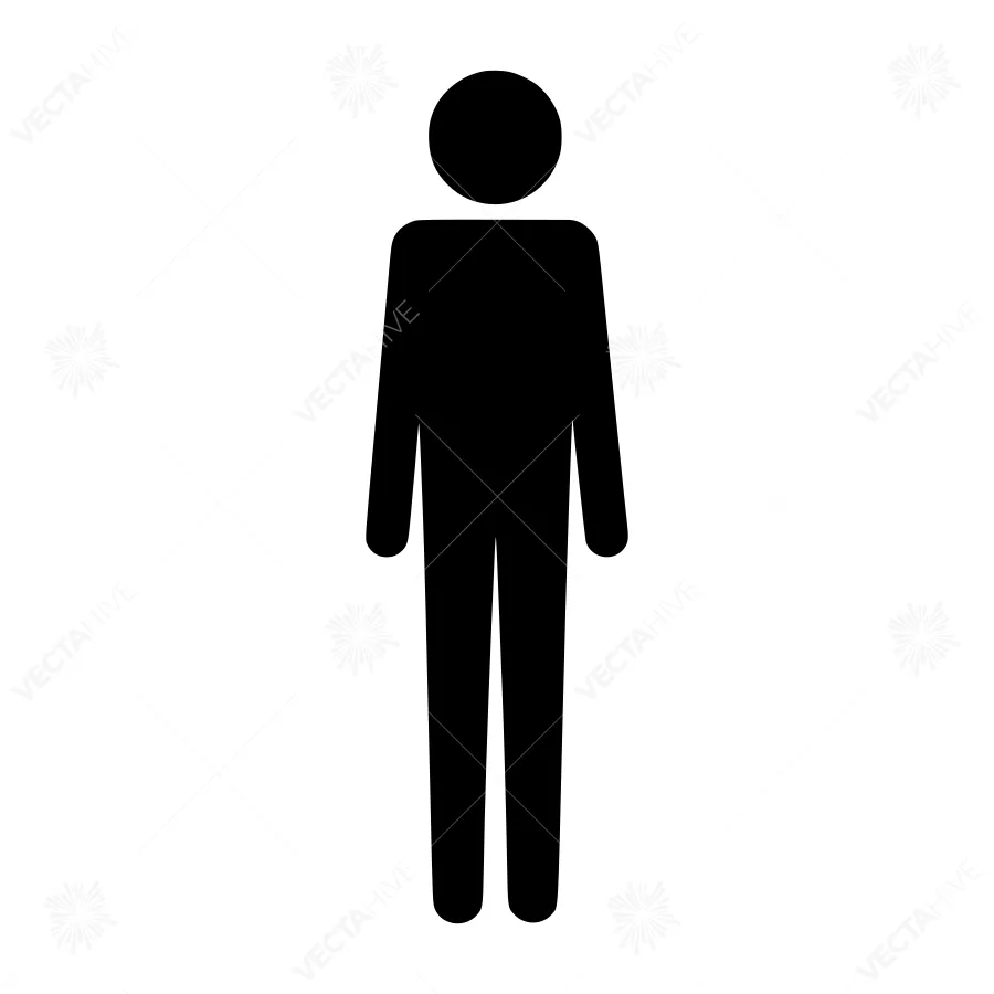Simple Black Silhouette Figure Icon