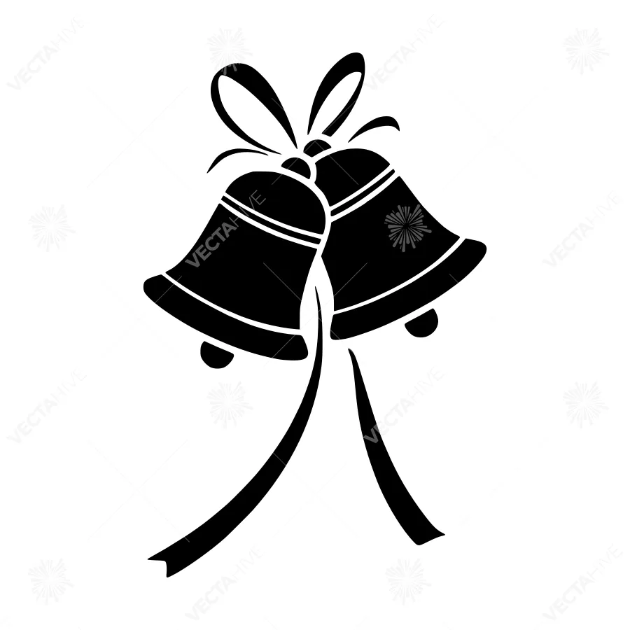 Black Bell Silhouettes - Christmas Holiday Icon