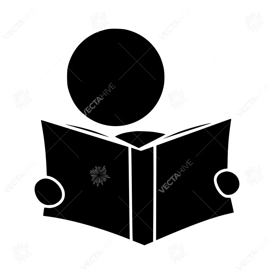 Reading Icon - Book & Person Silhouette