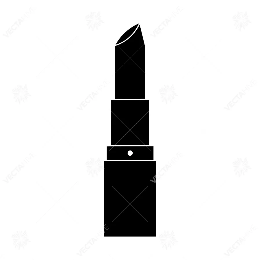 Black Lipstick Icon - Simple Cosmetic Illustration
