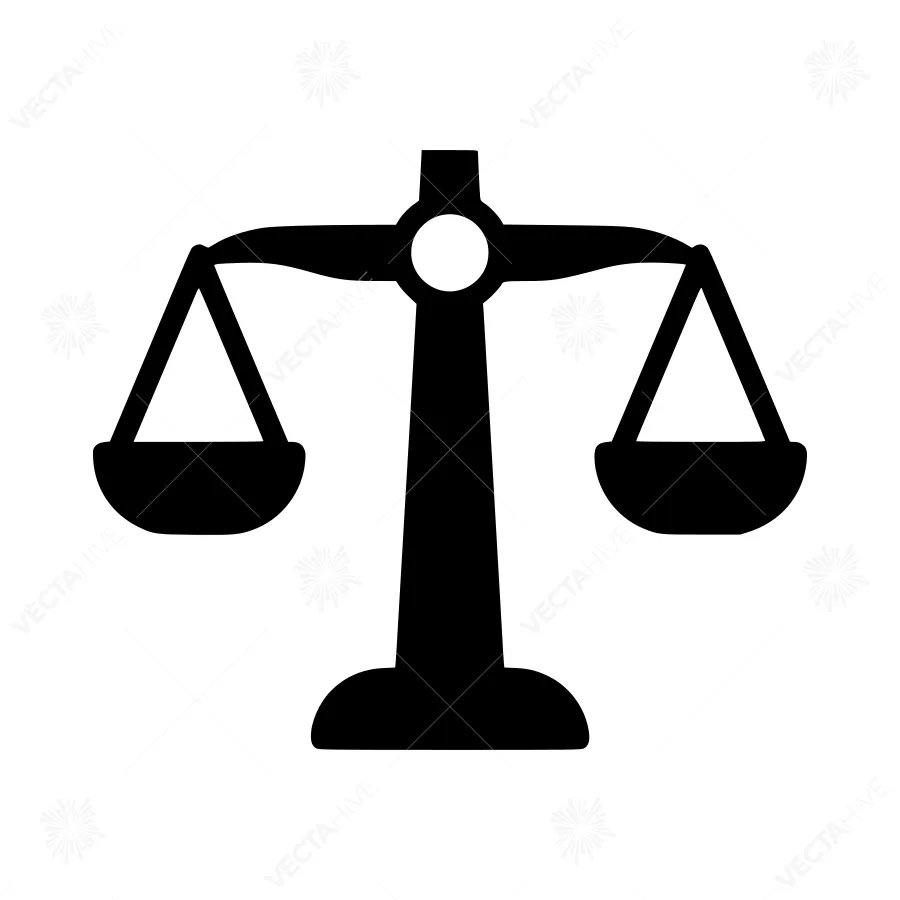 Scales of Justice Icon - Vector Illustration