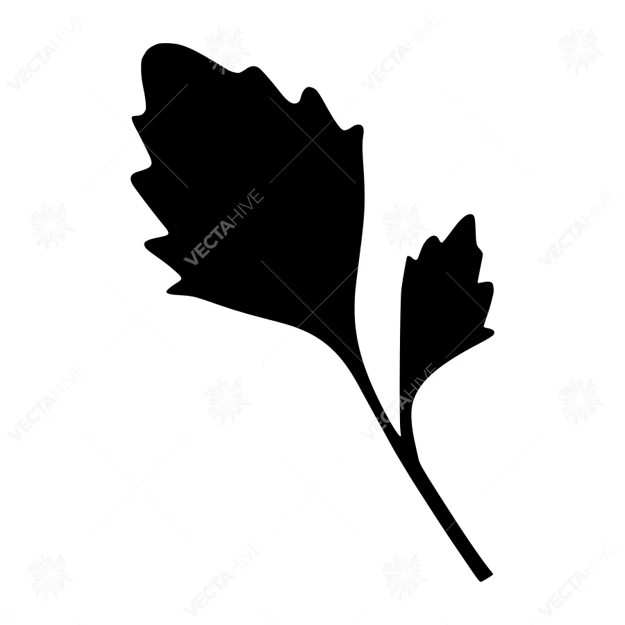 Black Leaf Silhouette Vector Illustration