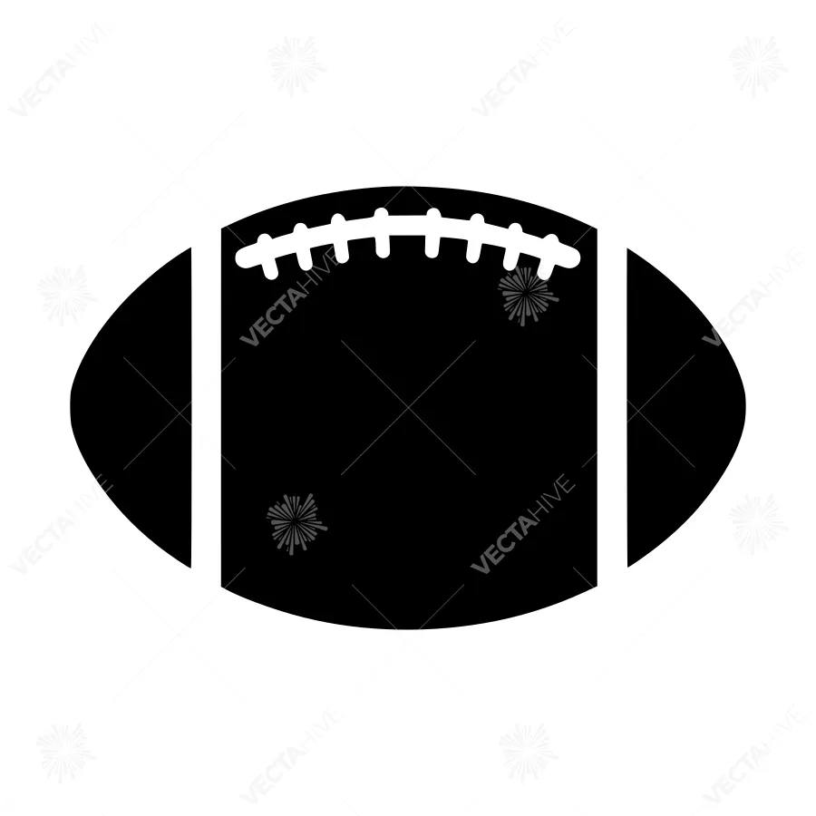 Black Football Icon - Simple Outline