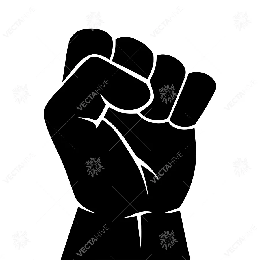 Black Fist Silhouette - Power & Strength