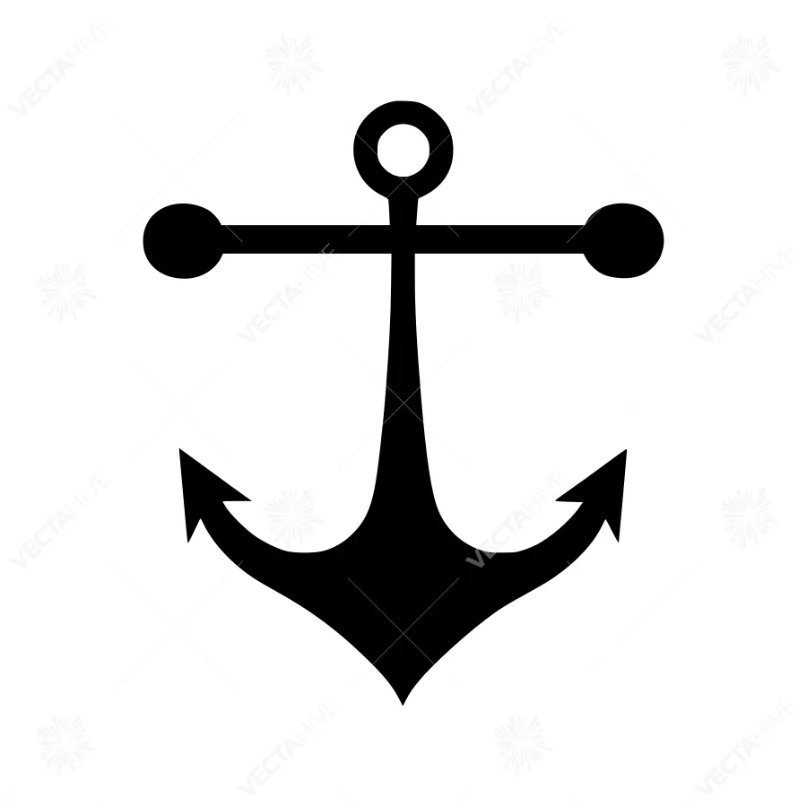 Black Anchor Icon - Nautical Symbol