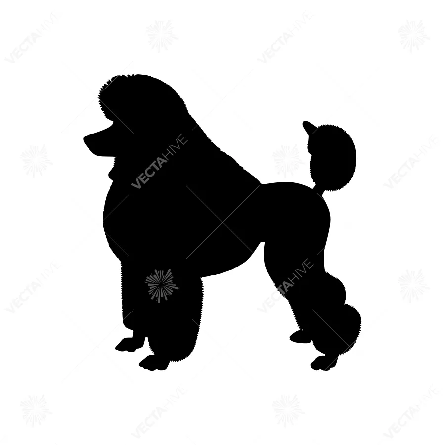 Poodle Silhouette - Black on White