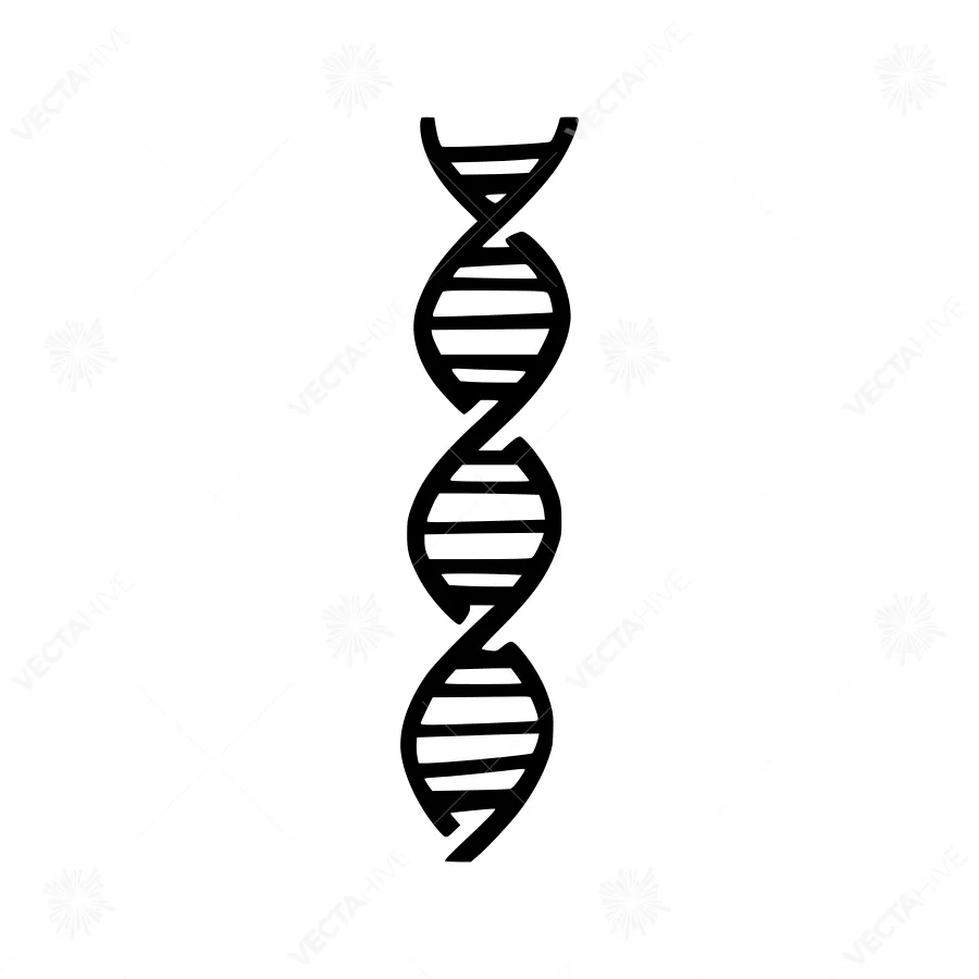 DNA Helix Icon - Simple Line Art