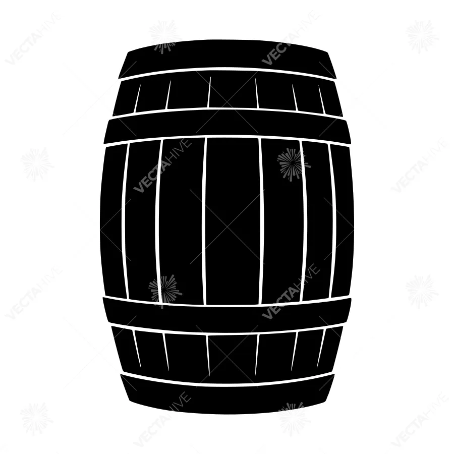 Black Barrel Silhouette Icon