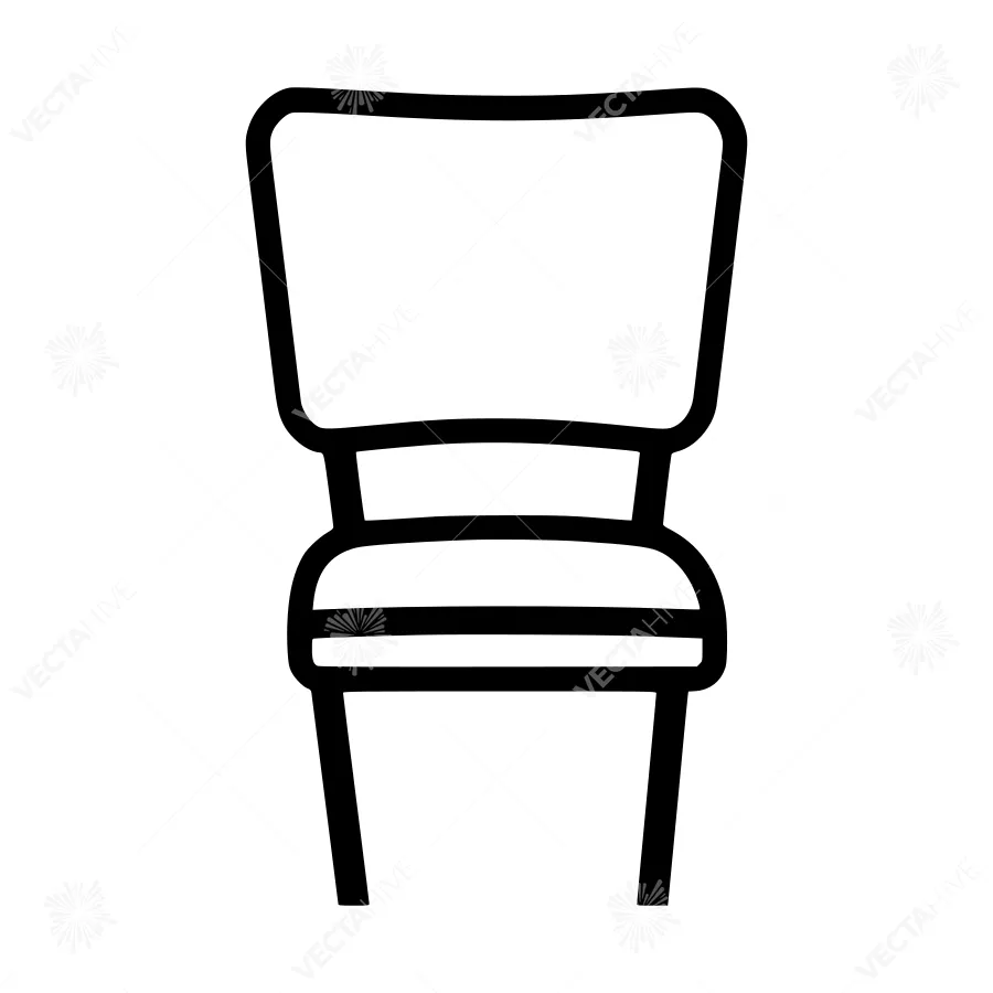 Chair Icon - Simple Black Outline