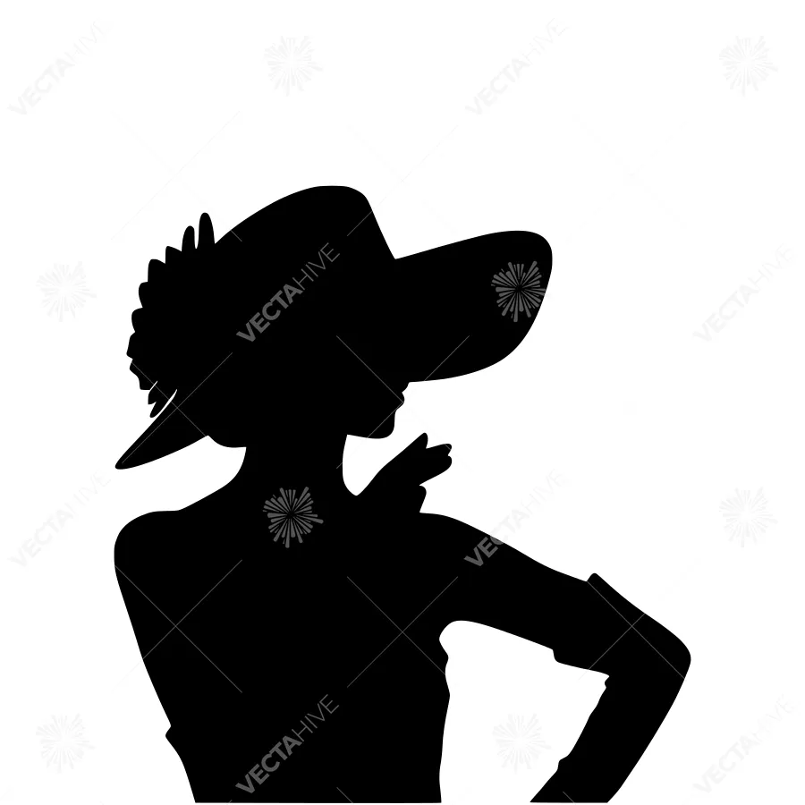 Elegant Silhouette Woman with Hat