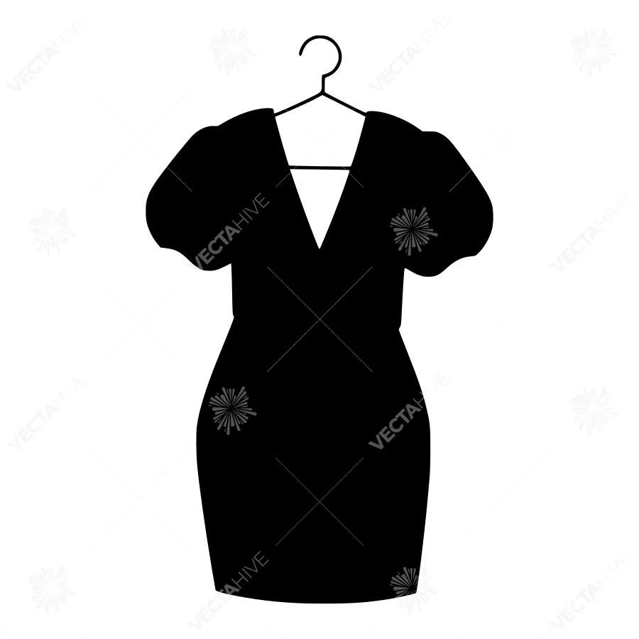 Silhouette Dress on Hanger - Fashion Illustration