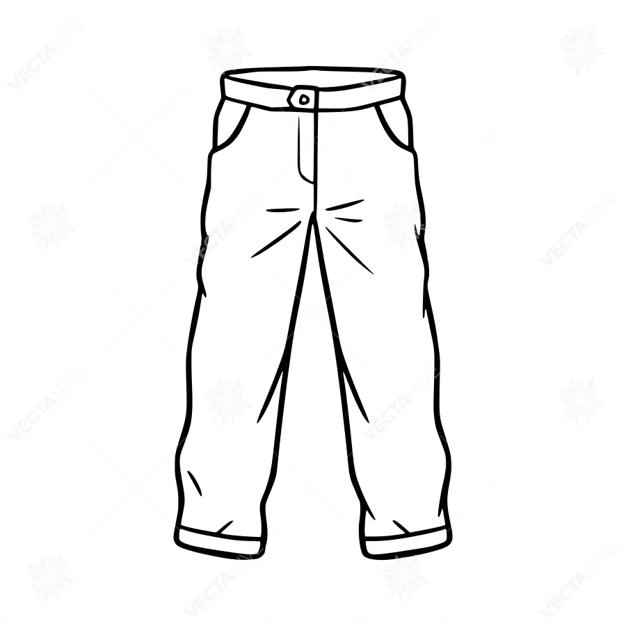 Black Pants Line Art Illustration