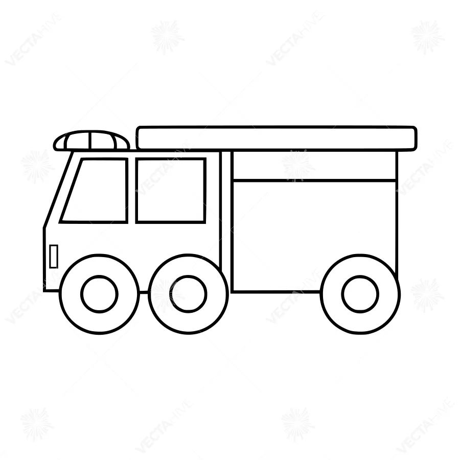 Simple Camper Van Outline - Line Art Illustration