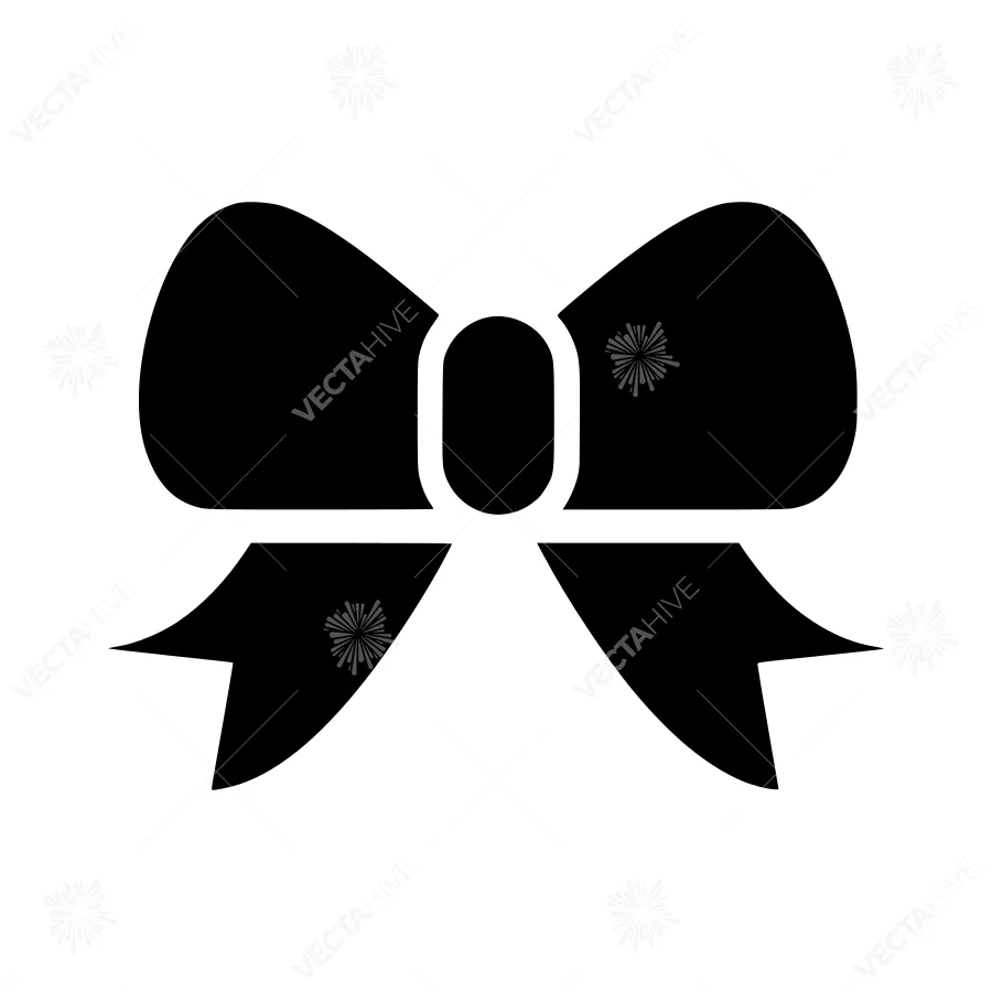 Black Bow Tie Icon - Vector Illustration