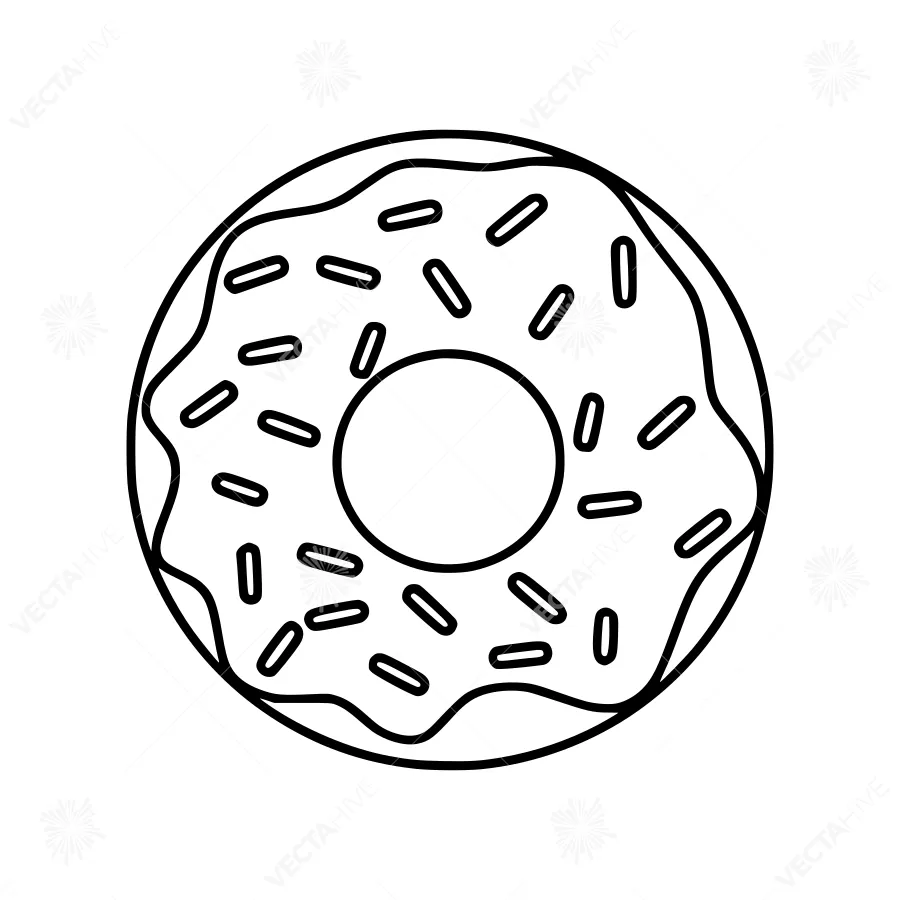 Line Art Donut Icon