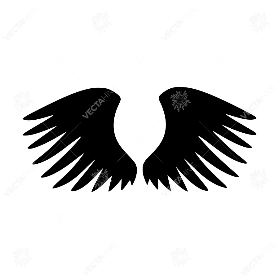Black Wings Icon - Simple Vector Illustration