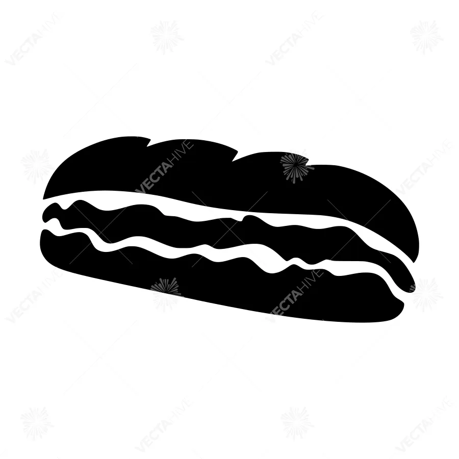 Black Silhouette Sandwich Icon