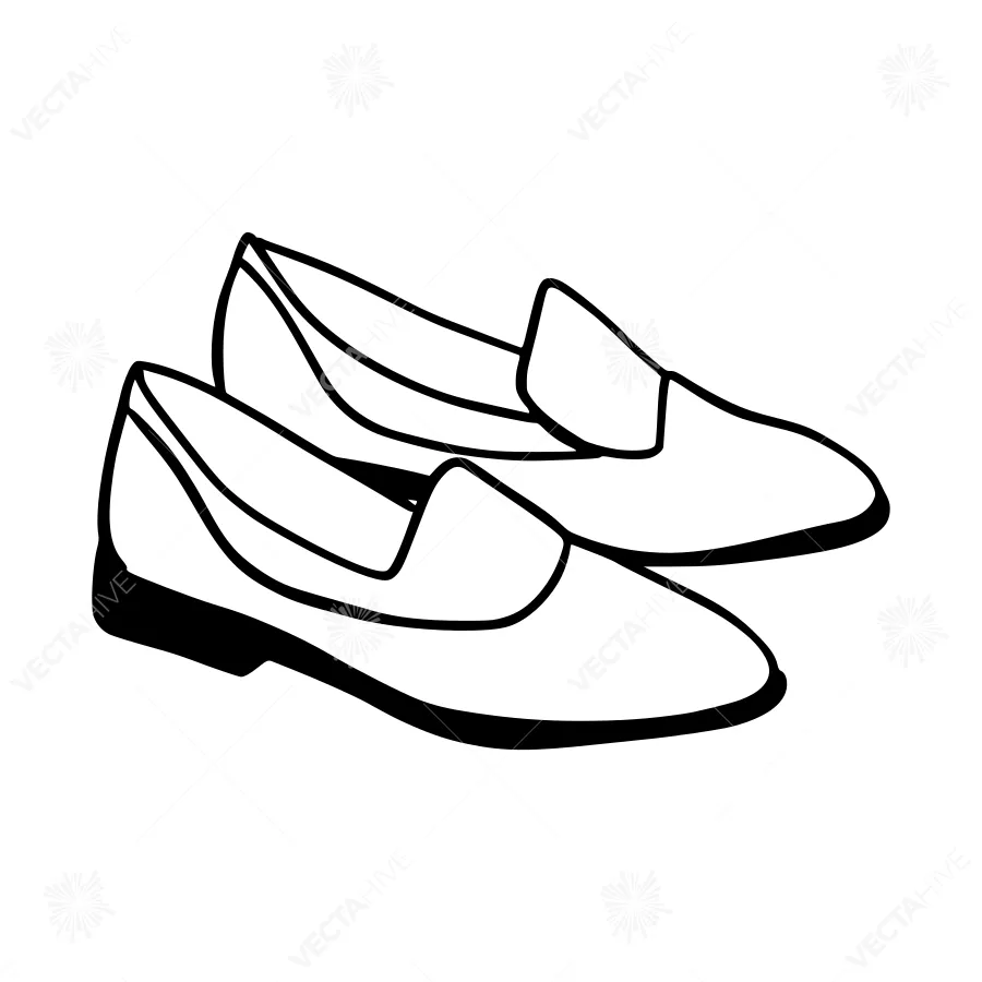 Black & White Shoe Illustration - Flat Design