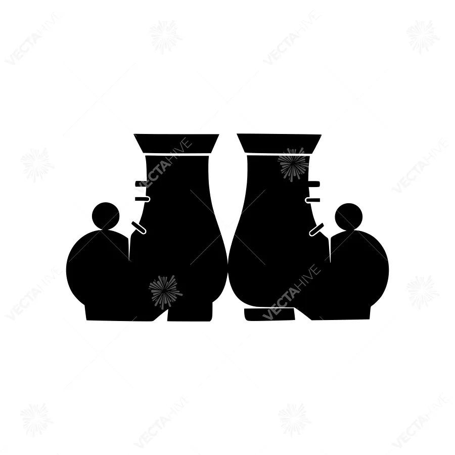 Ceramic Pots Icon Set - Black Silhouette