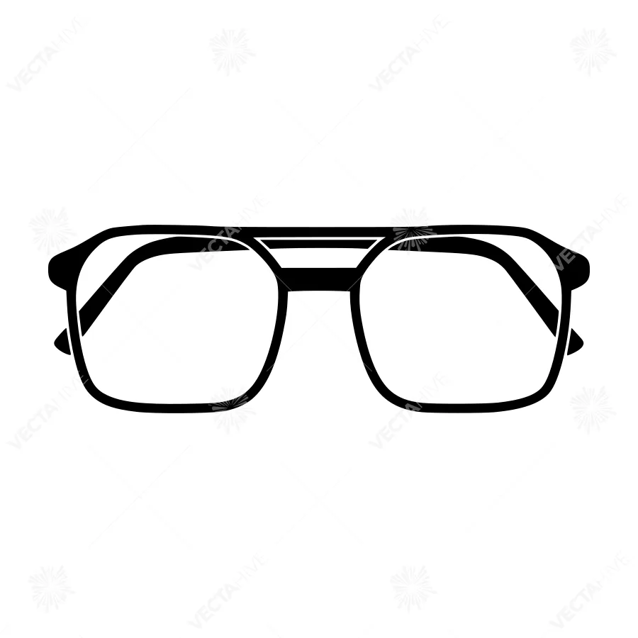 Black Aviator Glasses Vector Illustration
