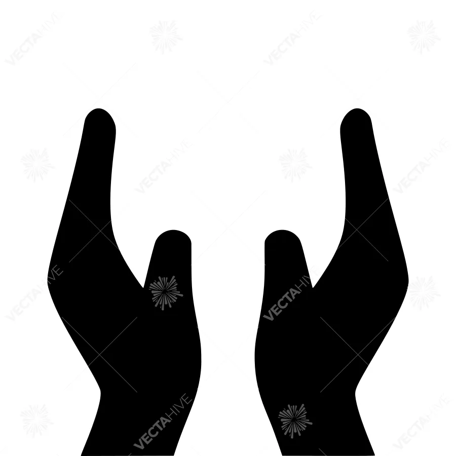 Hands Reaching Up - Minimalist Icon