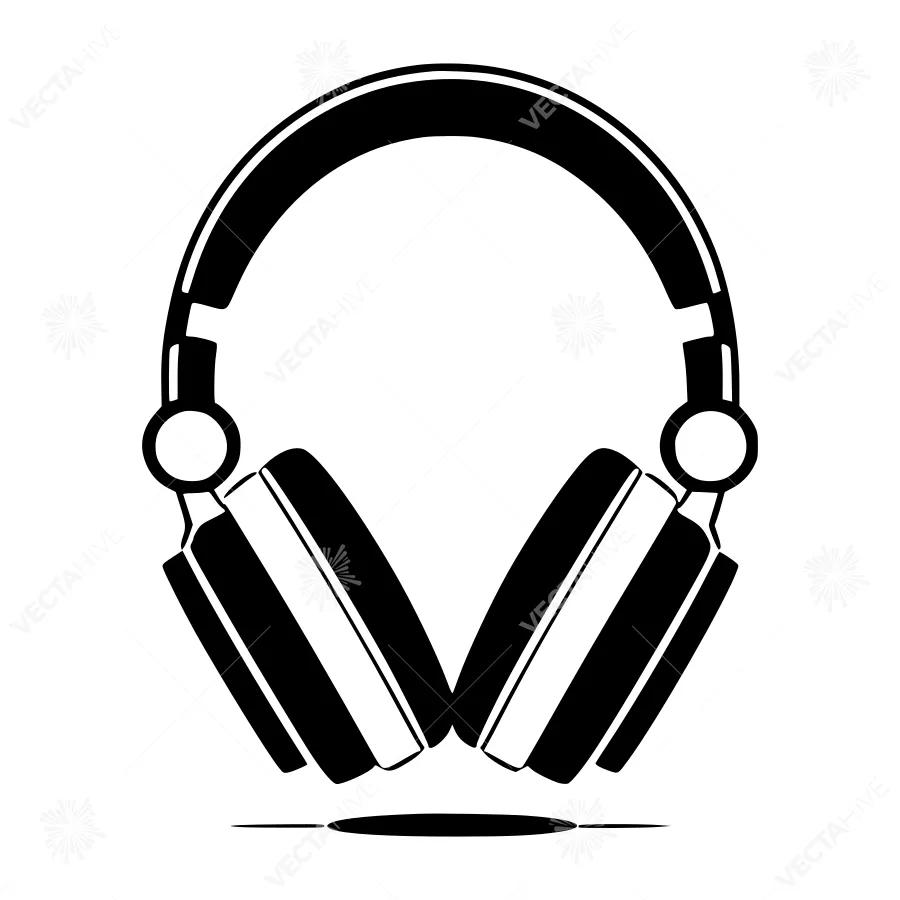 Black Headphones Silhouette Icon