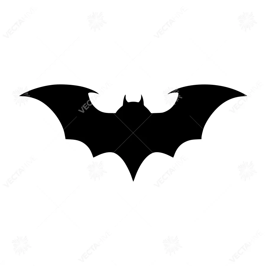 Black Bat Silhouette Vector Icon