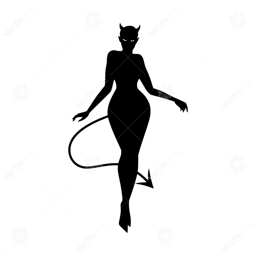 Silhouette Devil Woman - Elegant Design