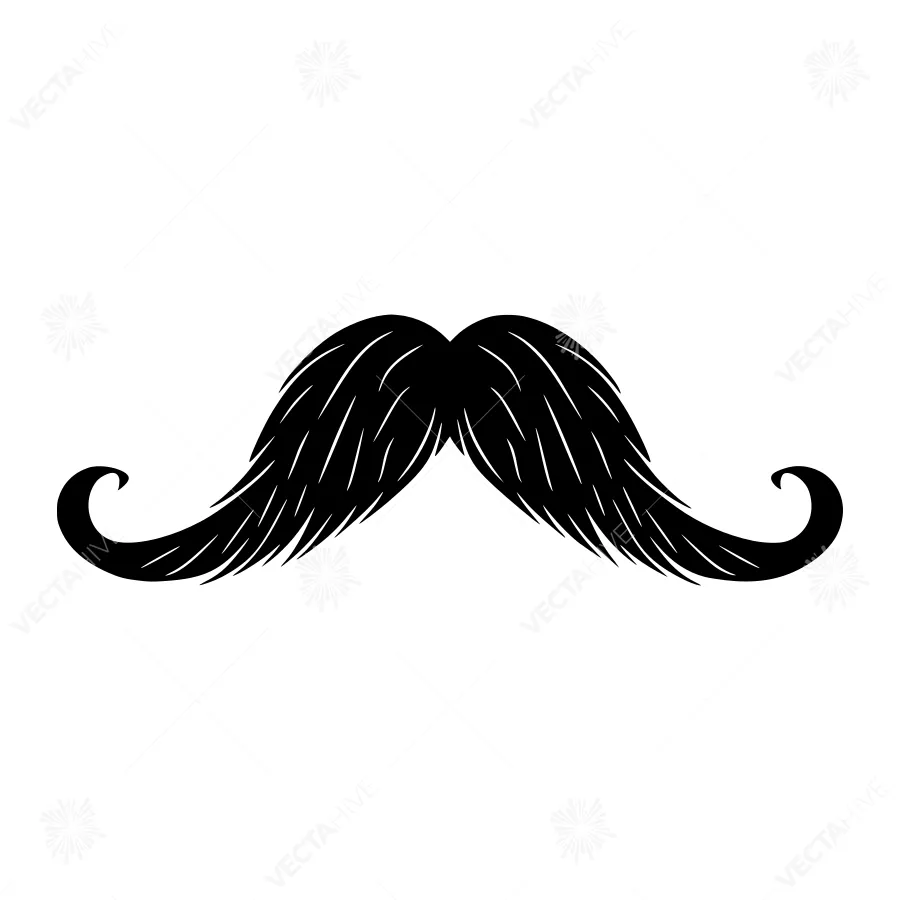 Black Mustache Icon - Vector Illustration