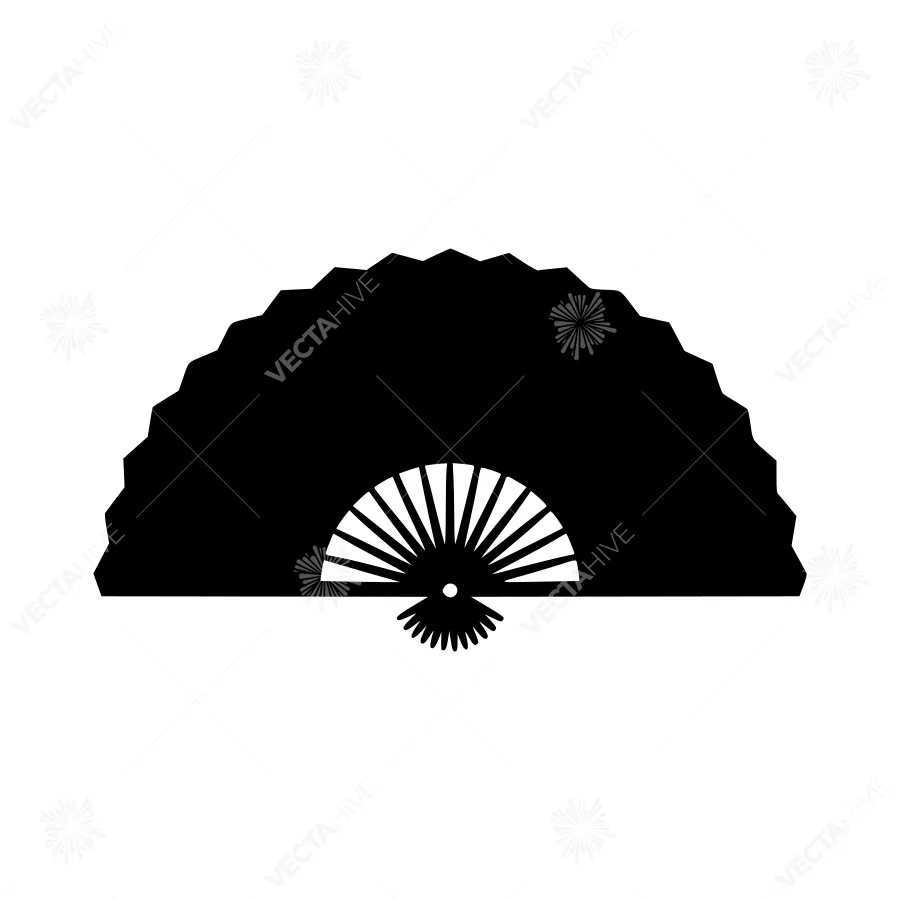 Black Fan Icon - Minimalist Design