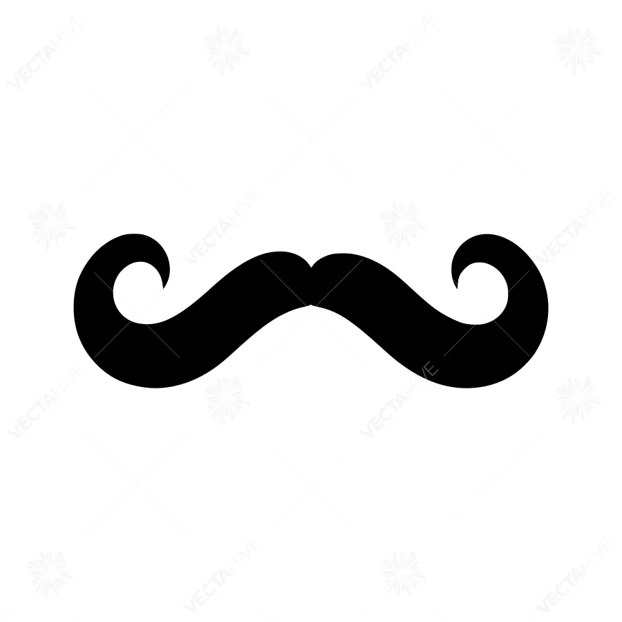 Black Mustache Icon - Vector Illustration