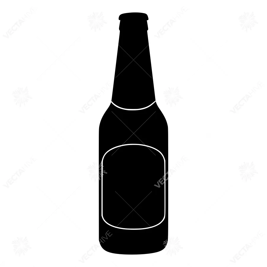 Black Beer Bottle Silhouette