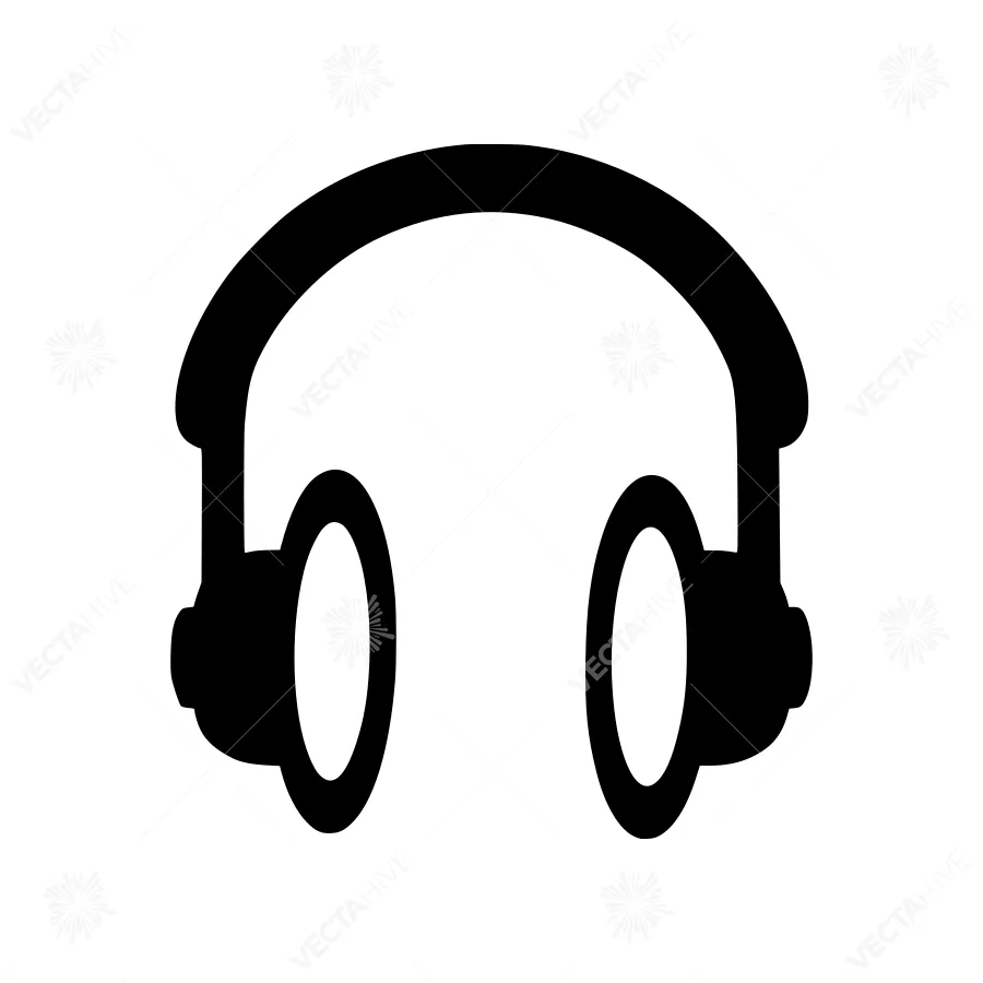 Simple Headphones Icon - Black Outline