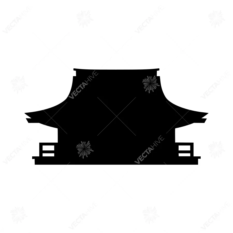 Black Temple Silhouette Icon