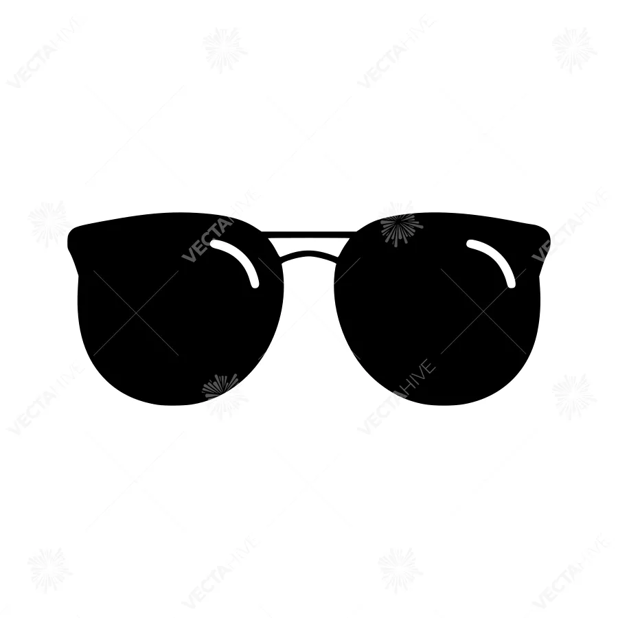 Black Sunglasses Icon - Minimalist Vector Illustration