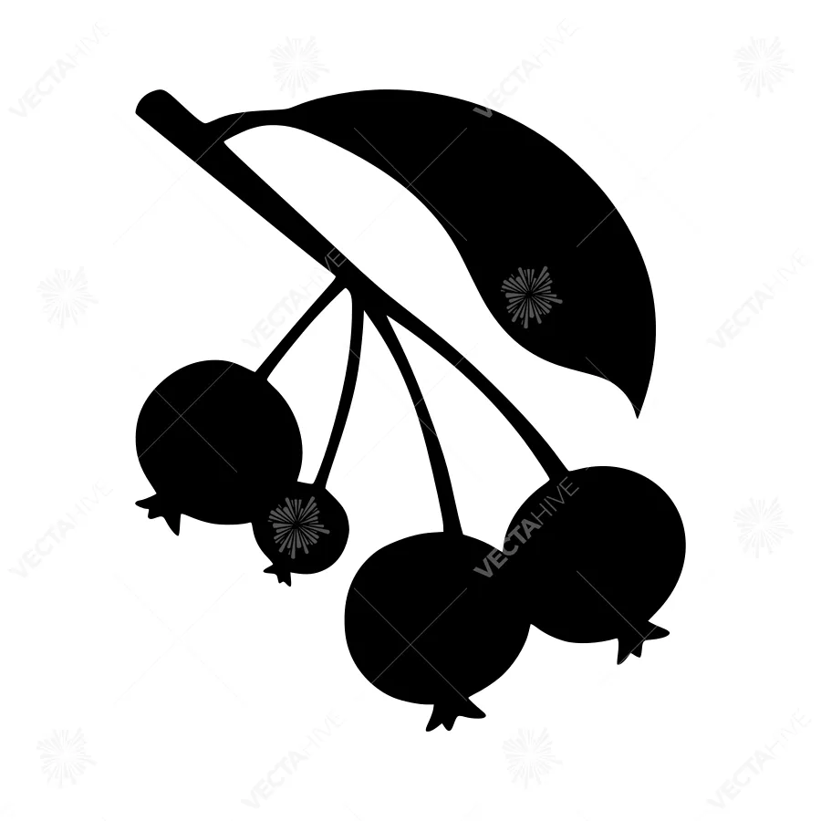 Black Berry Branch Silhouette