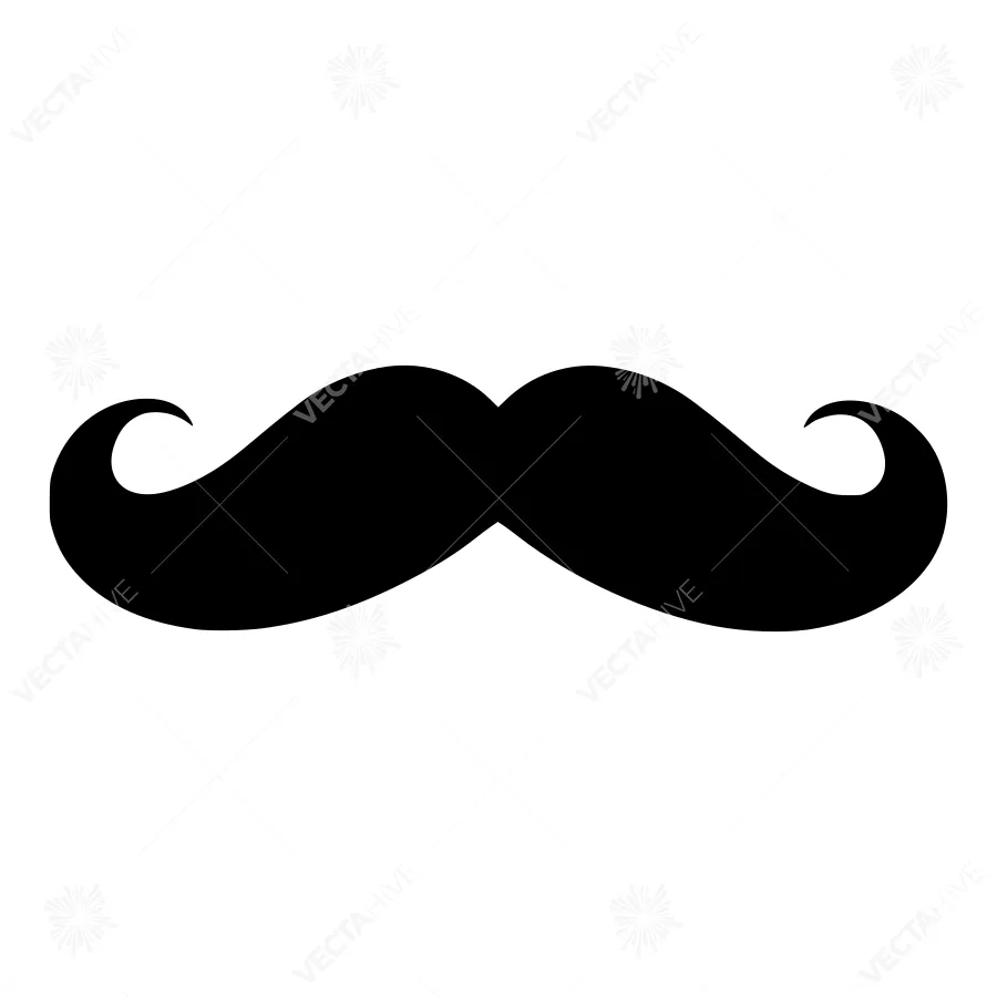 Black Mustache Icon - Vector Illustration